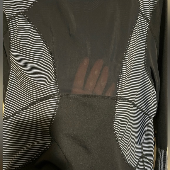 Zella Dark & Light Blue Full Zip Mesh Back Active Top Plus Size 3X Thumb Holes - Picture 3 of 9